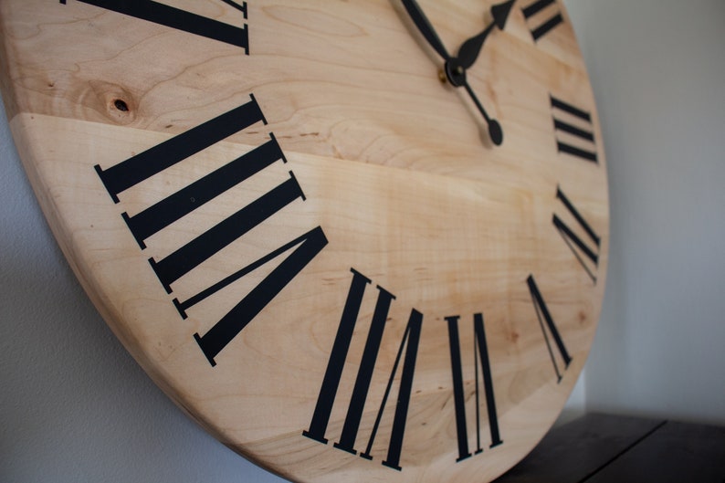 Rustic Wall Clock, Hardwood clock, Maple Wood Clock, Solid Wood Clock, Roman Numerals, Soft Maple image 5