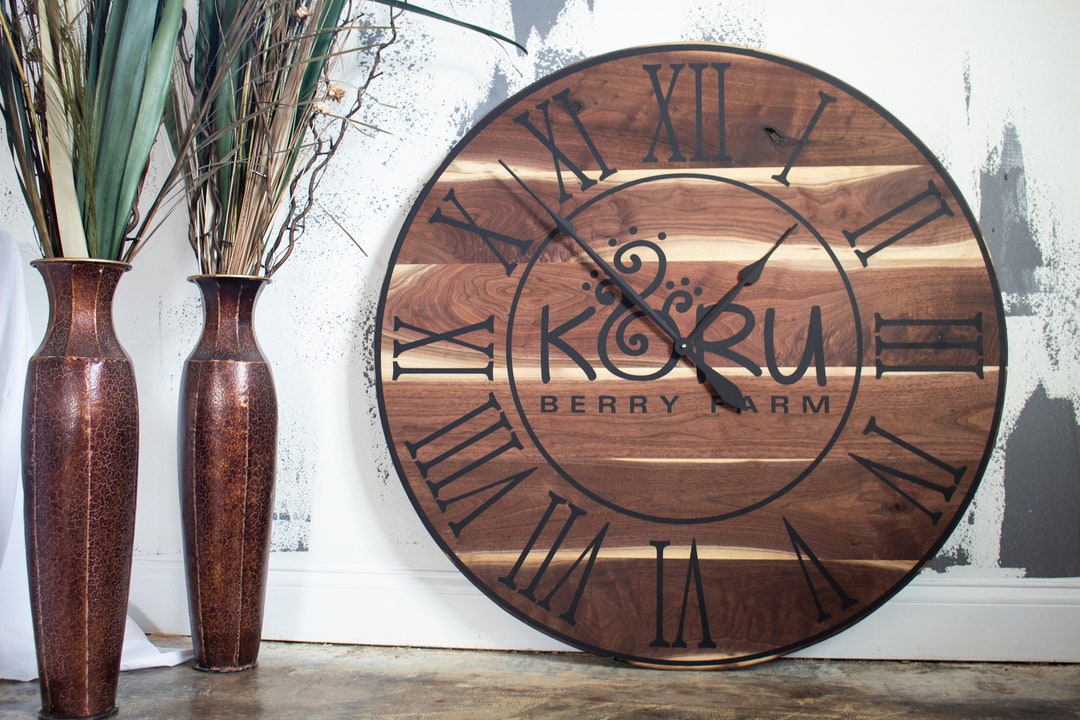 Live-edge Walnut Wall Clock, Walnut Clock, Wood Wall Clock, Oversized ...