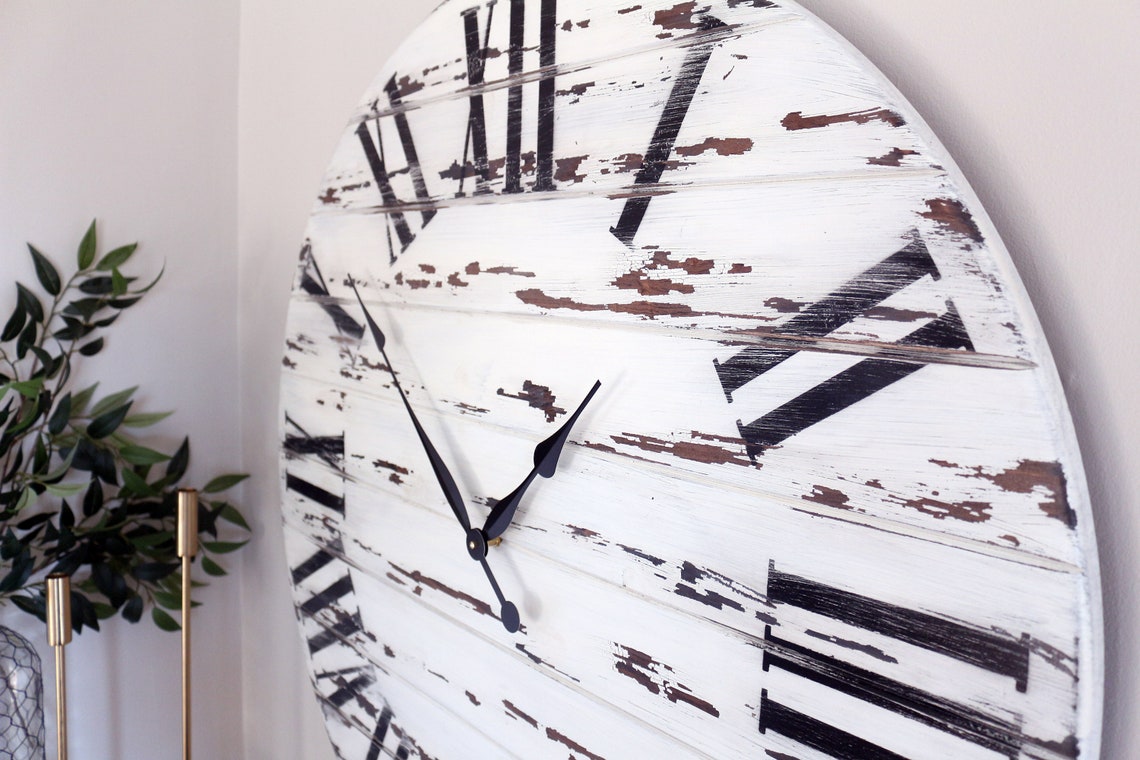 Antique Clock Rustic Wall Clock Mantel Clock Unique Wall Clock Etsy