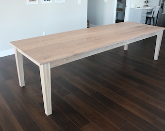 Solid White Oak Shaker Style Dining Table