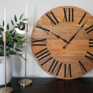Red Elm Wall Clock, Solid Wood Clock, Decor, Wall Hanging, Unique Wood Art, Clock with Numbers