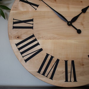 Rustic Wall Clock, Hardwood clock, Maple Wood Clock, Solid Wood Clock, Roman Numerals, Soft Maple image 7