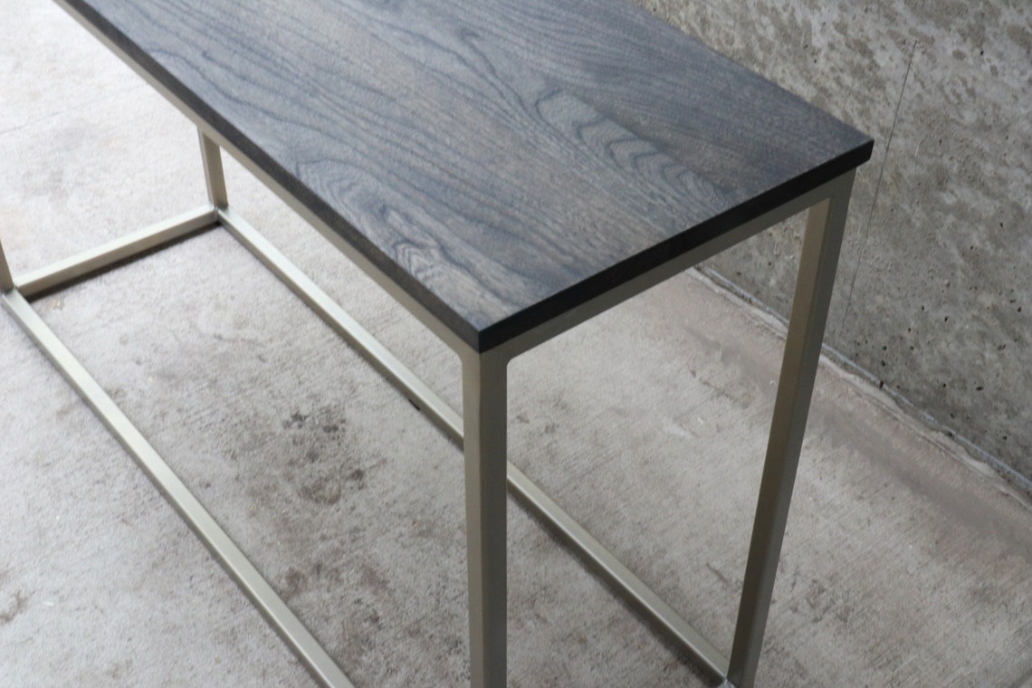 Modern Metal & Wood Entryway Console Table, Industrial Sofa Table ...