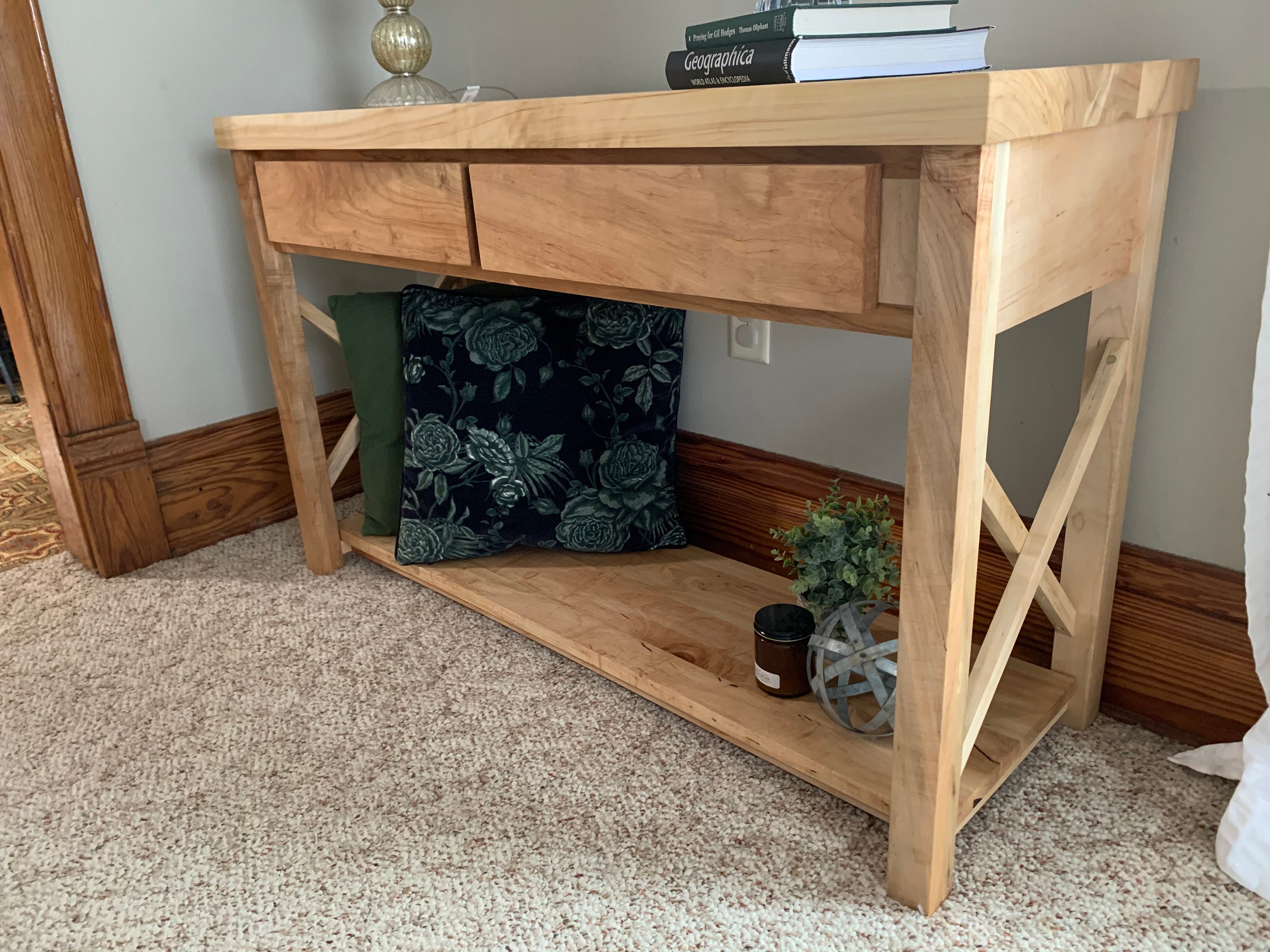 Mesa de consola de granja estilo de granja arce sólido mesa | Etsy