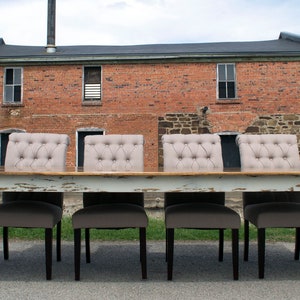 Modern Dining Table, White-distressed painted, Wooden Dining Table, Traditional Style, Farmhouse Table, Unique Dining Table, Handmade Table image 9