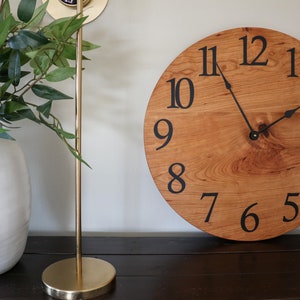 Cherry Wall Clock, Hardwood clock, wooden clock, wood clock, gift for her, gift for him, home furniture, handmade decor, modern wall art