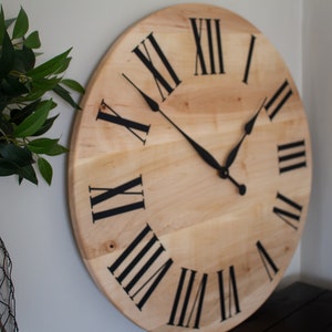 Rustic Wall Clock, Hardwood clock, Maple Wood Clock, Solid Wood Clock, Roman Numerals, Soft Maple image 6