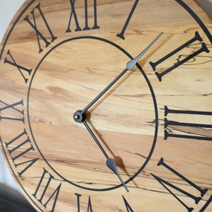Soft Maple Clock, 18&quot; wall clock, wooden clock, Decor, Wall Hanging, Unique Wood Art, Clock with Numbers