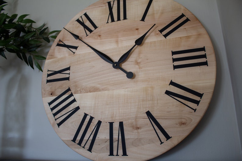 Rustic Wall Clock, Hardwood clock, Maple Wood Clock, Solid Wood Clock, Roman Numerals, Soft Maple image 8