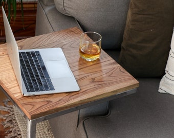 Ash Wood with Walnut Stain C Table, Computer Table, Side Table, gift for her, gift for him, home furniture, handmade decor, gift for home