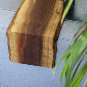 Live Edge 8" Walnut Wood Armrest Table, Coffee Table, Living Room Table (in stock)