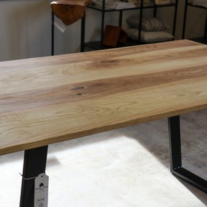 Modern Ash Dining Table With Black Steel Tapered Legs | Etsy