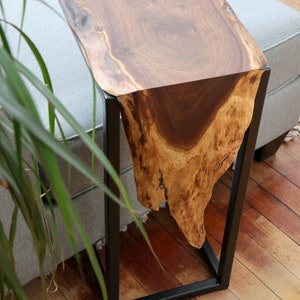 Live-edge walnut waterfall C-Table, gift for her, gift for him, home furniture, handmade decor, modern table, home gift, wood furniture