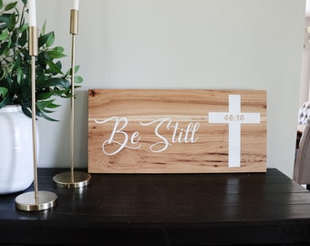 Solid Wood Bible Verse Sign, White or Black Paint, Solid Hickory Sign