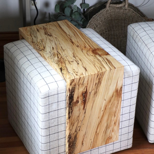 Spalted Maple Ottoman Foot Stool Table, laptop table, side table, sofa table, coffee table