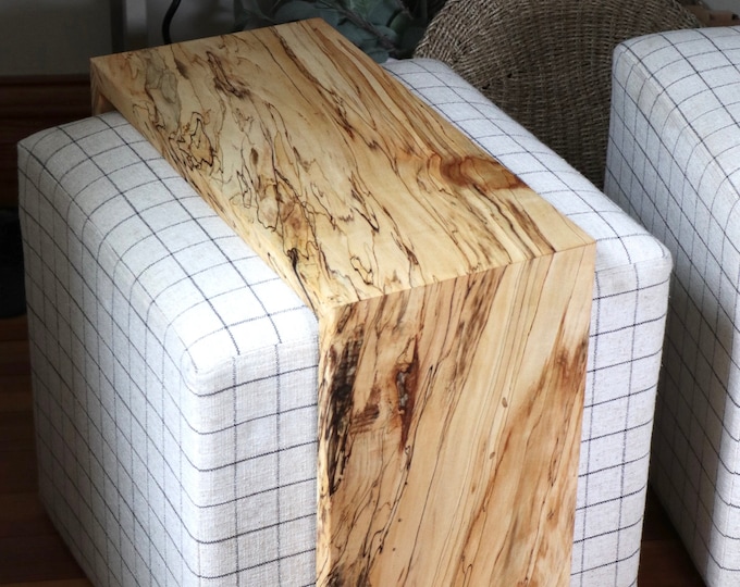 Spalted Maple Ottoman Foot Stool Table, laptop table, side table, sofa table, coffee table