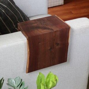 Live Edge 5" Walnut Wood Armrest Table, Coffee Table, Living Room Table (in stock)