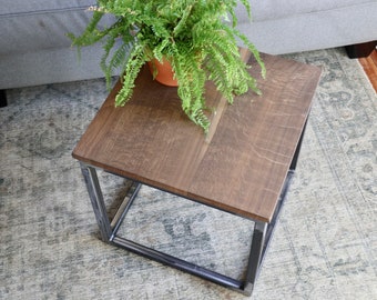 EN STOCK Mesa de centro Quartersawn White Oak Cube de 18", mesa auxiliar, mesa de madera maciza, regalo para ella, regalo para él, muebles modernos para el hogar