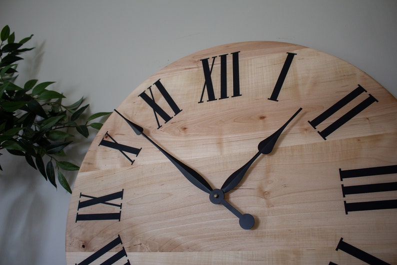 Rustic Wall Clock, Hardwood clock, Maple Wood Clock, Solid Wood Clock, Roman Numerals, Soft Maple image 9