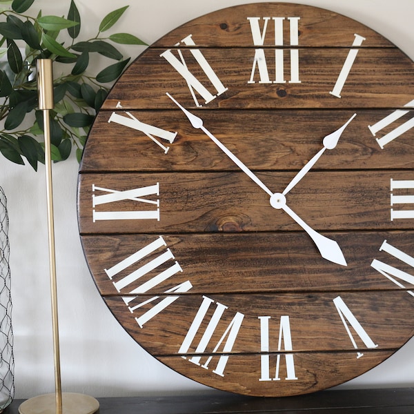Oversized Stained Wall Clock Etsy