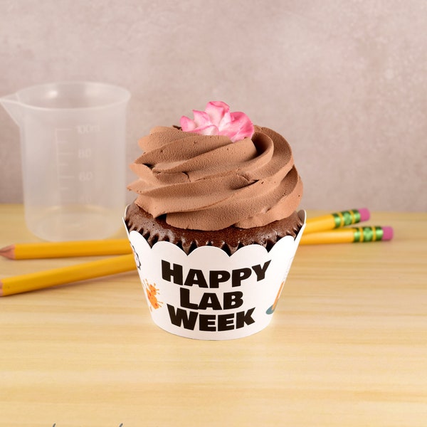 Happy lab week cupcake wrap; Laboratory week