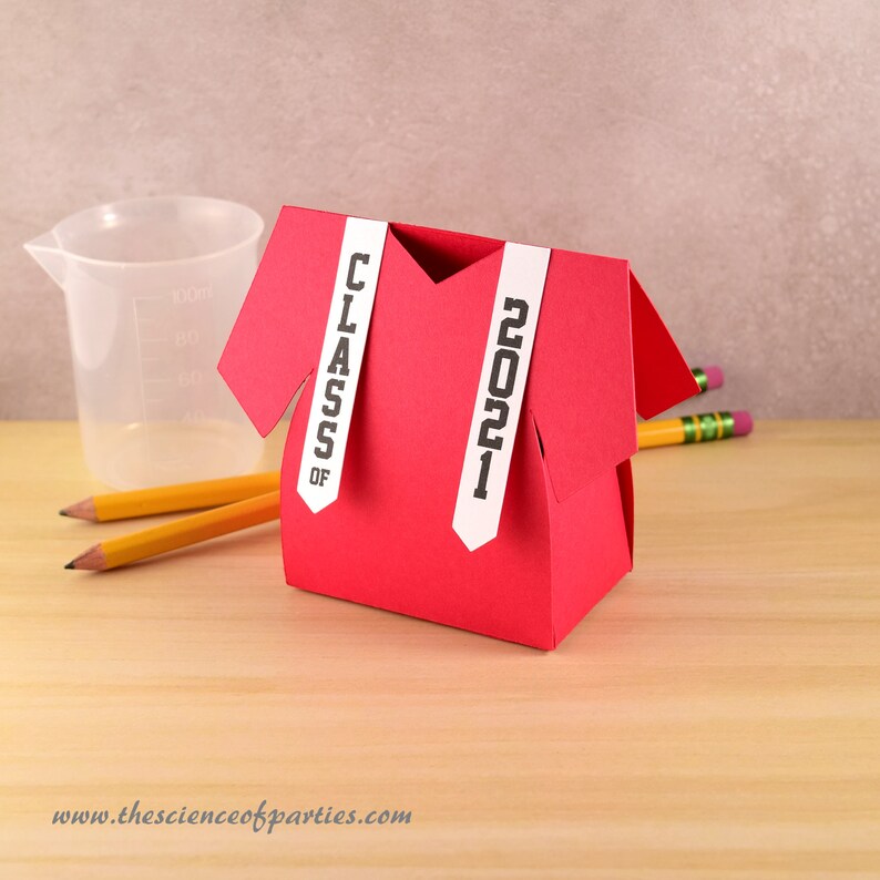 Red Graduation Gown Favor Boxes Class of 2023 2024 2025 Etsy