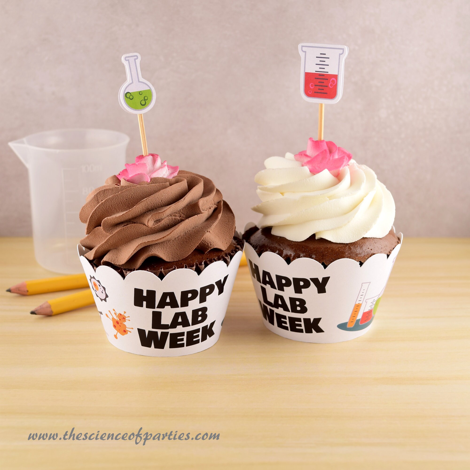 Happy Lab Week Cupcake Wrap Laboratory Week Etsy