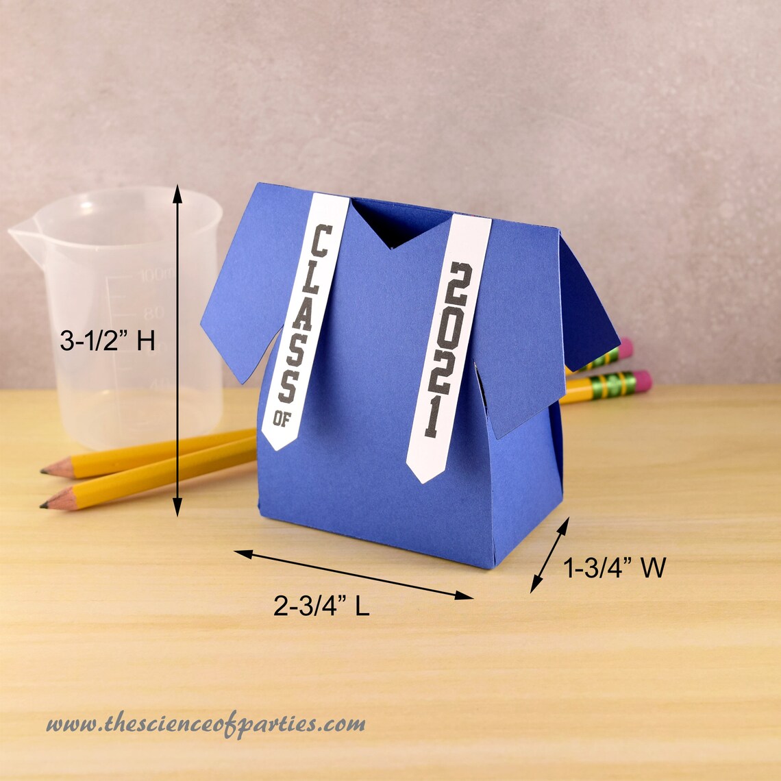 Blue Graduation Gown Favor Boxes Class of 2023 2024 2025 Etsy