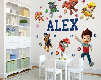 Kids Room Paw Patrol Personalized Growth Chart Wall Decal for Nursery Kids Room Paw Patrol Personalized Growth Chart Wall Decal for Nursery