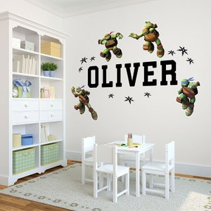 Life Size Teenage Mutant Ninja Turtles™ Personalized Name Wall Decals for kids bedroom walls, nursery and playrooms