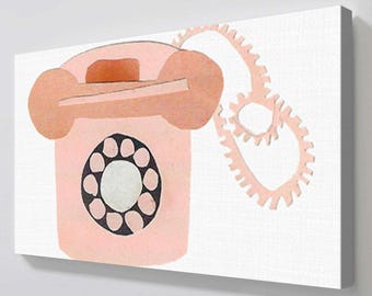 Retro Telephone Pink by Jen Bucheli
