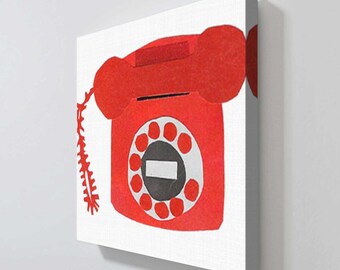 Retro Telephone Red by Jen Bucheli