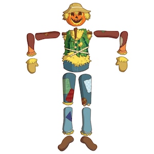 Build-a-Scarecrow Halloween Wall Decals Peel and Stick Removable Reusable Decoration