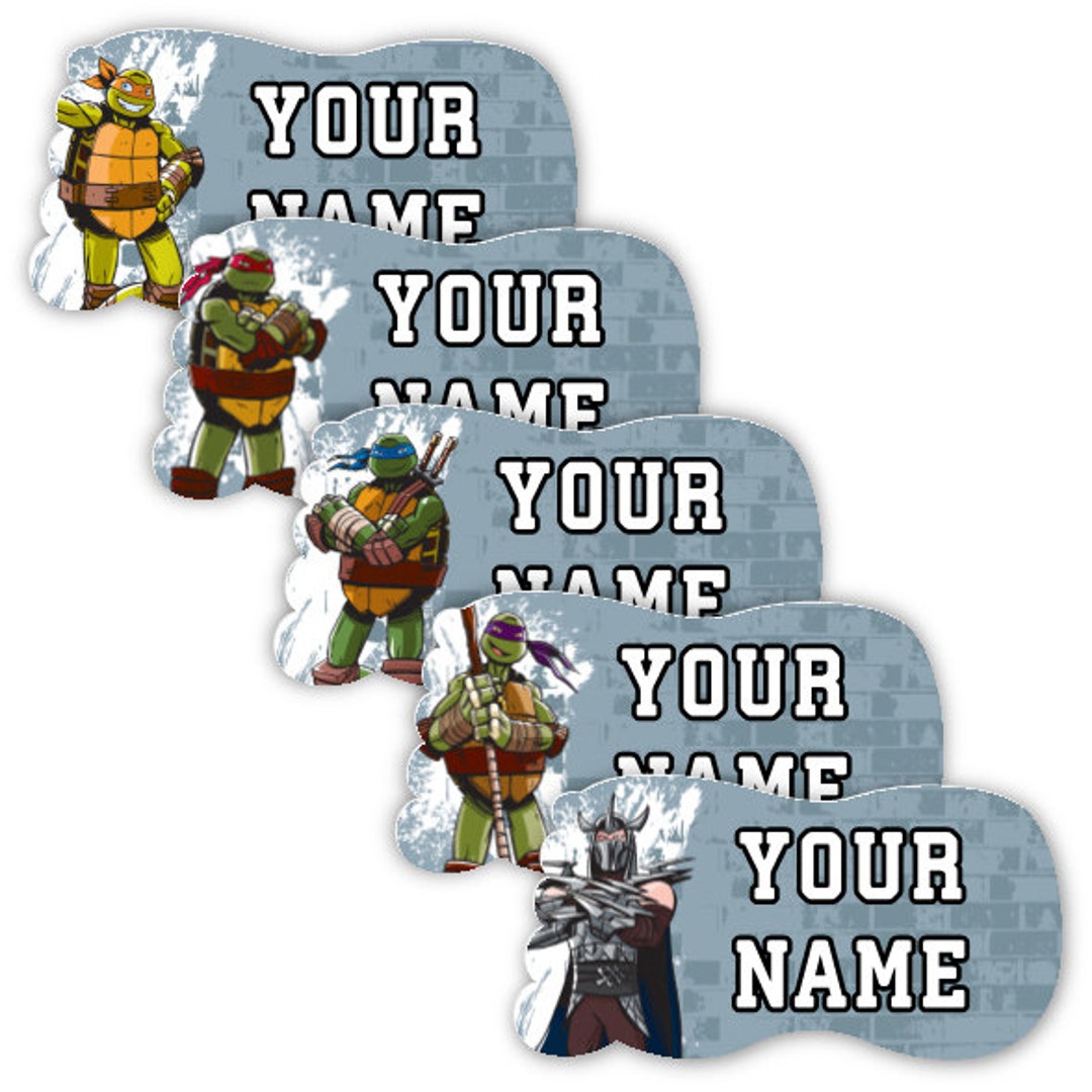 Fake Ninja Rurtle Label Teenage Mutant Ninja Turtles™ Personalized Scuff-proof Shoe Labels Left ...