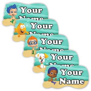 Bubble Guppies™ Boys Personalized Scuff-proof Shoe Labels Left and Right Foot for kids