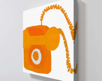 Retro Telephone Orange by Jen Bucheli