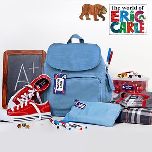 Brown Bear™ Personalized School Package including Labels and Bag Tags for Kids and Teens