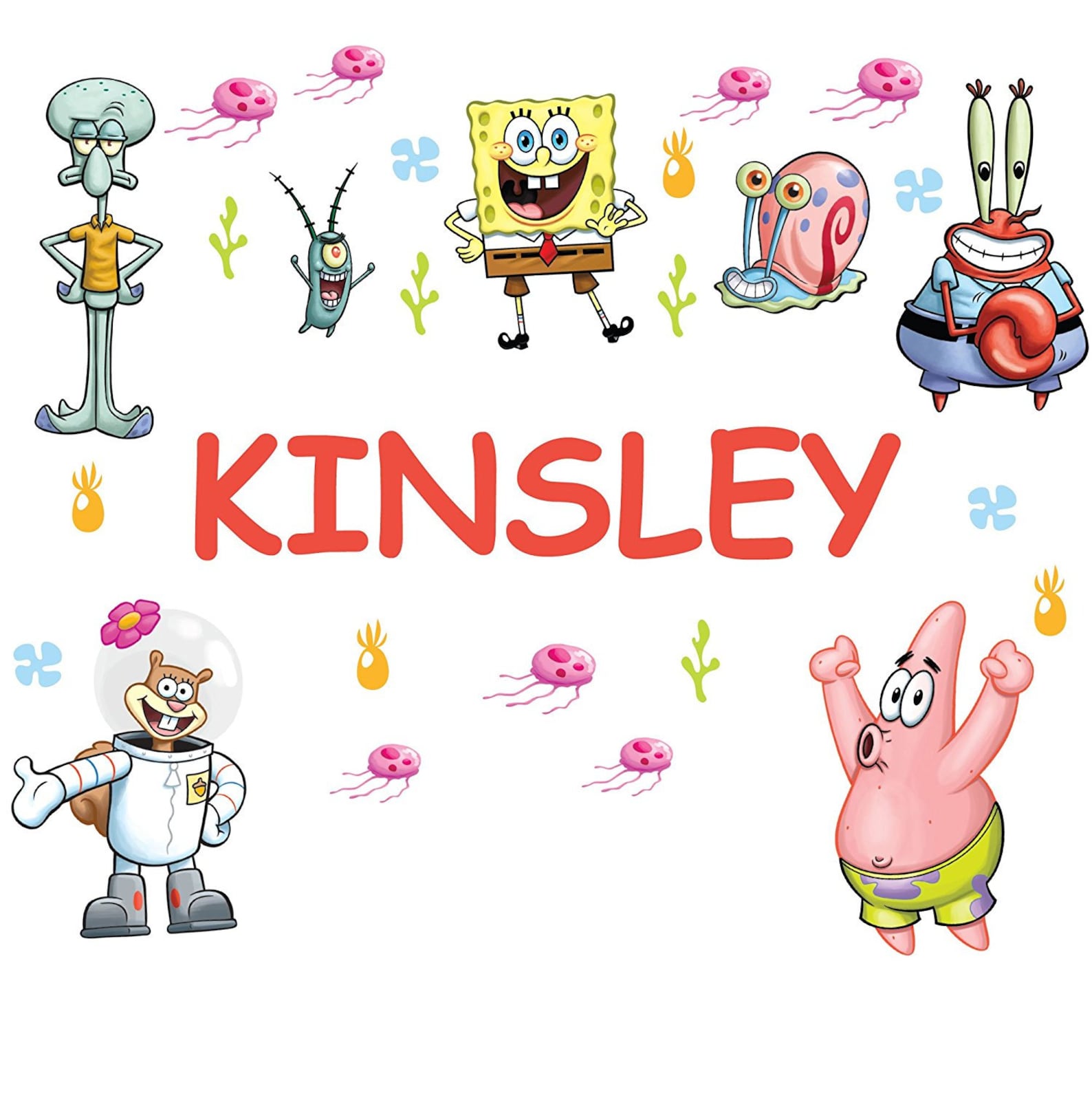 Life Size Spongebob Squarepants™ Personalized Name Wall Decals Etsy