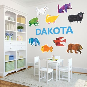 Life Size Brown Bear™ Personalized Name Wall Decals for kids bedroom walls, nursery and playrooms