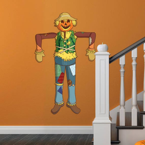 Halloween: Scarecrow Mural - Removable Wall Adhesive Decal