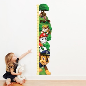 PAW Patrol™ Personalized Growth Chart Decals for kids bedroom walls and playrooms
