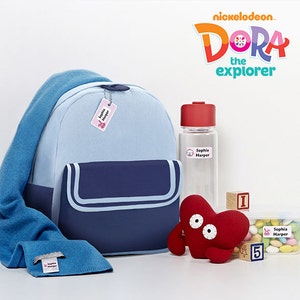 Dora The Explorer™ Personalized Starter Package for Kids including Labels and Bag Tags