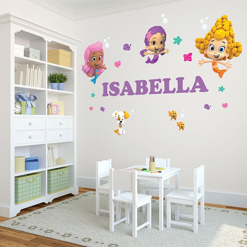 Life Size Bubble Guppies Girls Personalized Name Wall Decals For Kids Bedroom Walls And Playrooms