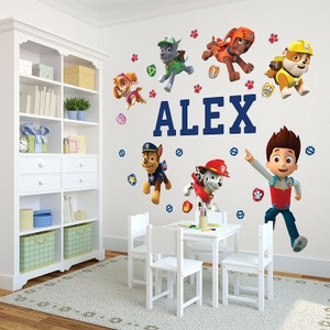 Life Size PAW Patrol™ Personalized Name Wall Decals for kids bedroom walls, nursery and playrooms