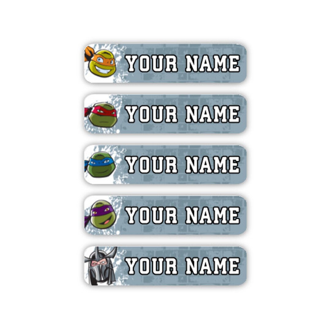Fake Ninja Rurtle Label Teenage Mutant Ninja Turtles™ Personalized Iron-on Permanent Laundry ...