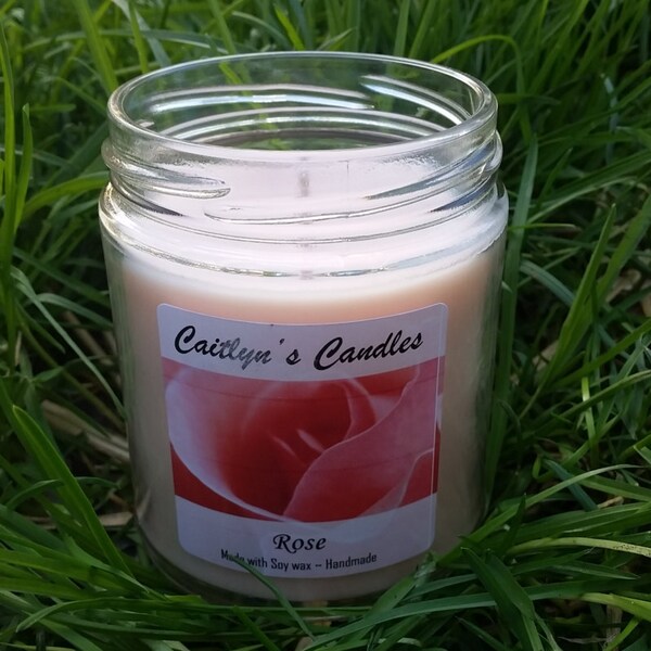 Rose Candle | Rose Soy Candle | Rose Scented Candle | Floral Candle | Pink Candle | Pink Soy Candle | Soy Wax Candle | Handmade