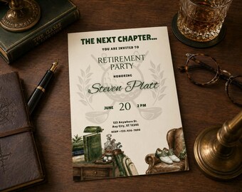 Golf Retirement Party Invitation Template, Editable Retirement Invitation, Men's Retirement Party , Canva Template,  Retirement Celebration