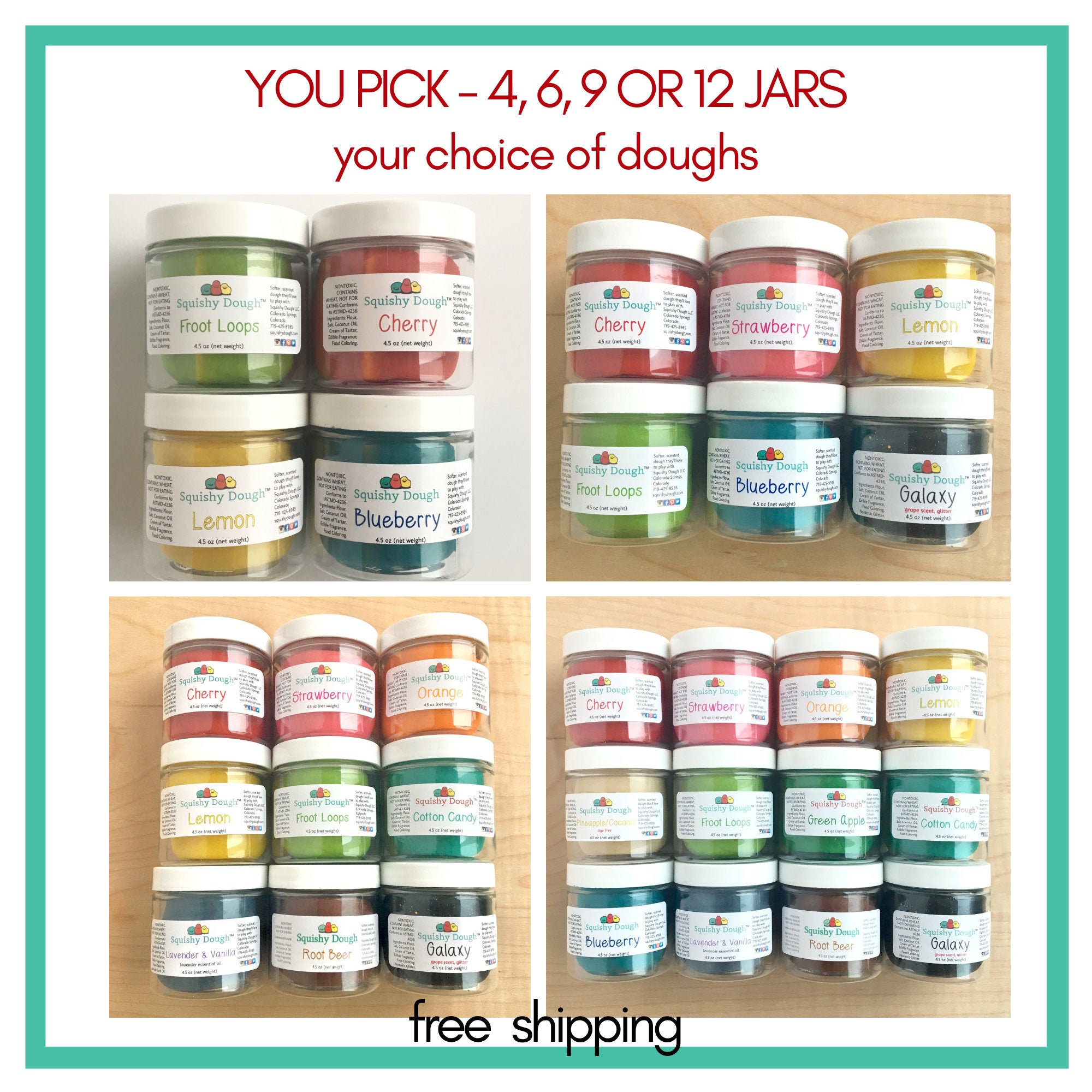 Custom Pack of Scented Play Dough (4.5 oz) - You Pick the Quantity an…