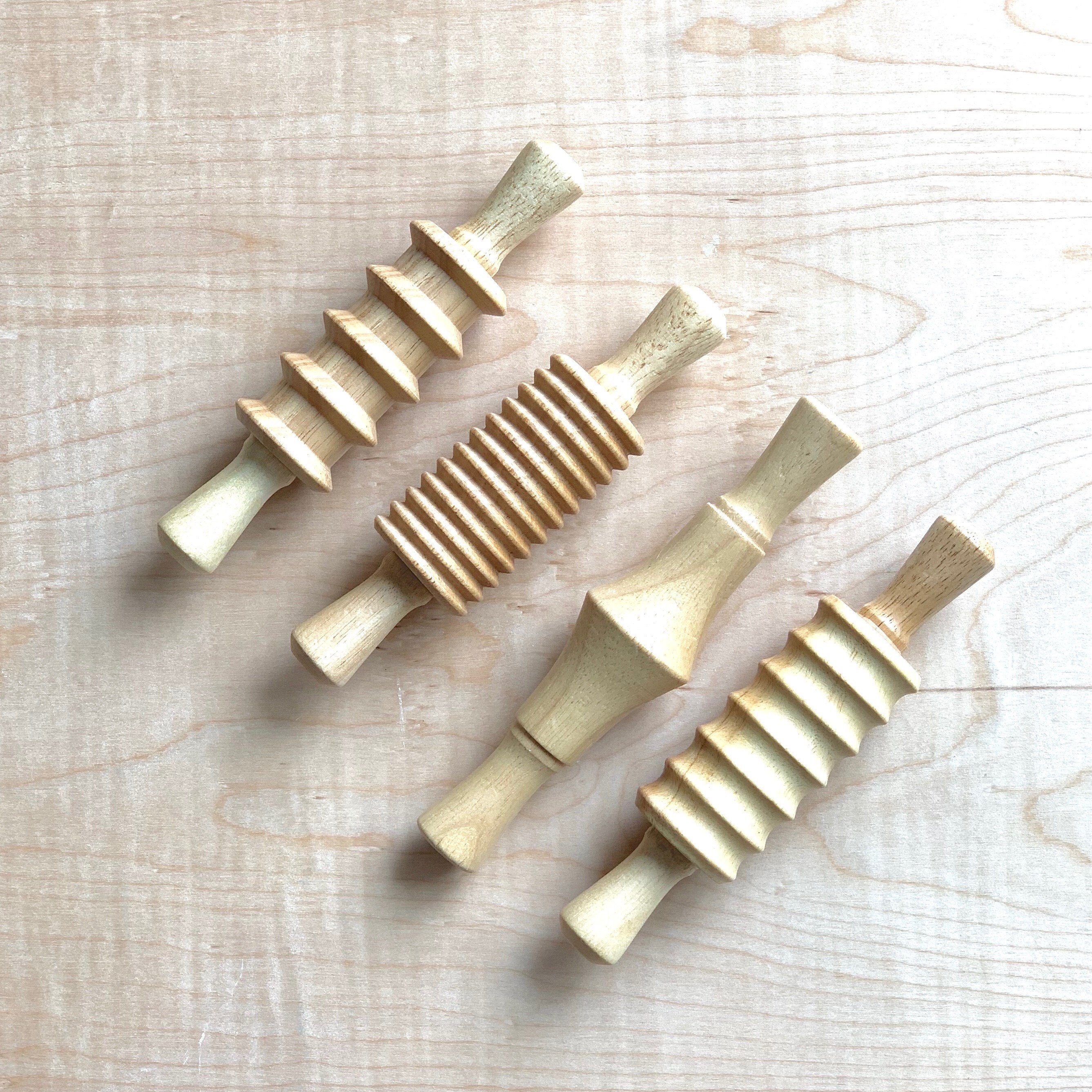 wooden playdough tools