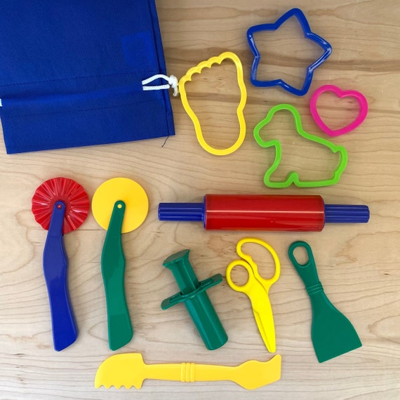 Playdough Tool Kit with Shapes Extruder and Scissors in a Etsy